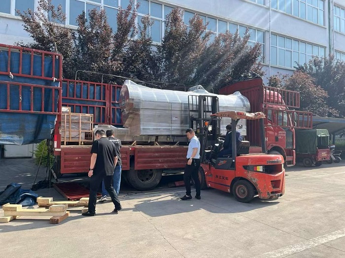 山東日照客戶訂購的4米全套電磁流水線炒貨設(shè)備發(fā)貨